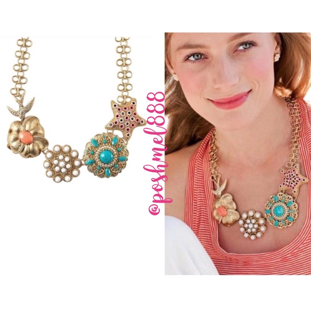 Stella & Dot | Retired Vintage Gold🌺🕊Birds of Paradise Statement Necklace